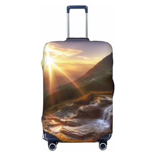 Travel Luggage Cover for Suitcase Tsa Approved, Washable Elastic Suitcase Protector, Mountain sunrise landscape Suitcase Cover Anti-scratch Baggage Cover Fits 22-24 Inch Luggage Sleeve X-Large