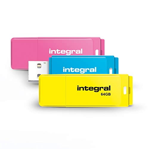 Integral 64GB Neon USB 2.0 Flash Drive Paquete de...