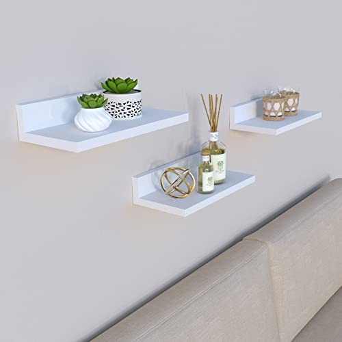 Henor Conjunto 3 Baldas Pared Madera 35 x 17 x 7.5 Cm. Blanco Cover