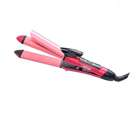 TALAVDI New Nova NHC-2009 2 In 1 Hair Straightener And Curler (Pink)(Straightener&Curler For Women & Men)