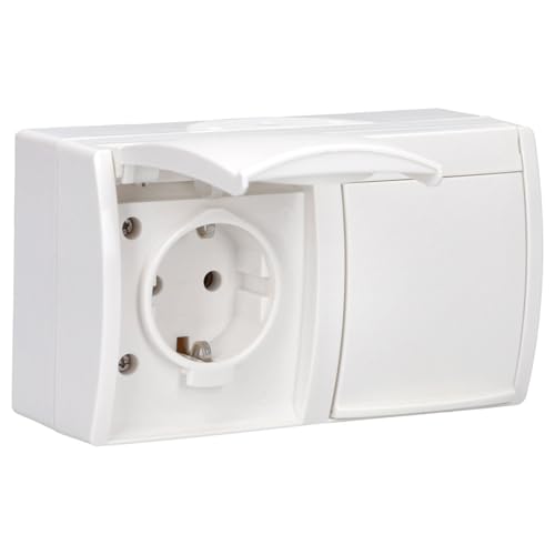Busch-Jaeger 20/2 EW-54 SCHUKO Steckdose 2-fach (Thermoplast) Alpinweiß ocean (IP 44) 2CKA002084A0711