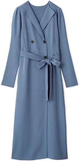 Amazon.co.jp: トレンチ風ニットタイトワンピース CWNO245052BLU36