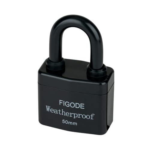 Image of FIGODE Outdoor Waterproof Padlocks, Covered Heavy Duty Laminated Steel Locks, Large Sturdy Locks, 2.2 in. Wide, 8 Locks Same Key, Standard Shackle
