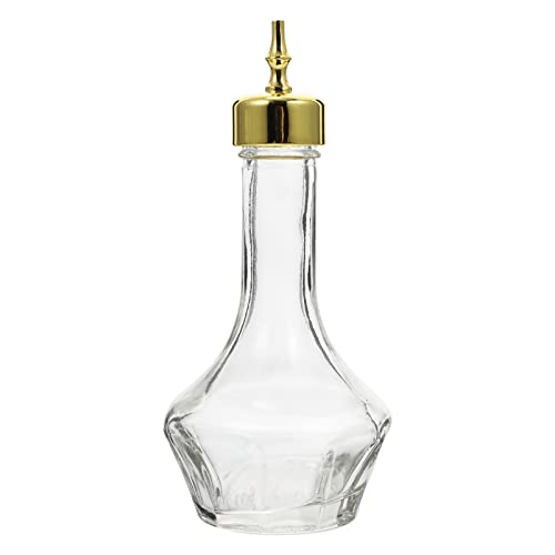Bitters Bottle Glass Cocktail Bitters Cocktail Shaker with Gold Top Stainless Steel, 1.69oz Shaker for Drinking Alone, Bar Barware Tool Sets(50ML)