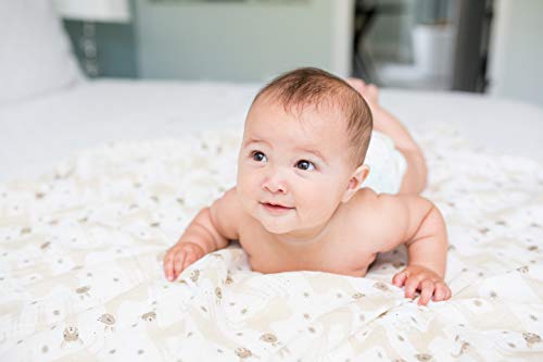 Image of lulujo Baby 100% Cotton Muslin Swaddle Blanket, 47 x 47-Inches, Modern Llama (LJ464)