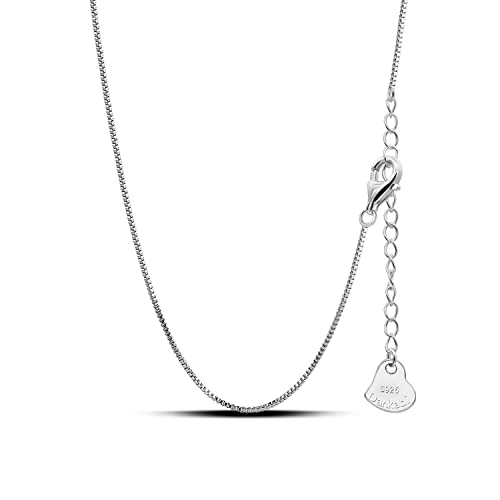 Italian 925 Sterling Silver Necklace For Women 0.9mm Box Chain 1.3mm Rolo Chain O-Chain Lobster Claw Clasp - Pendant Chain - 16 
