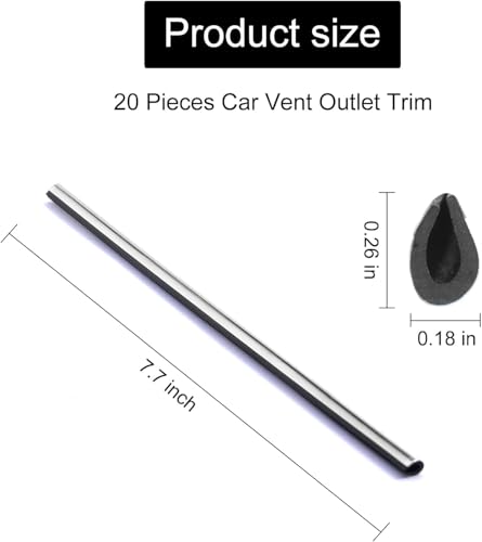 Image of Car Auto Air Conditioner Vent Outlet Trim Strip, DIY Decoration Chrome PVC Car Interior Moulding Trim Strip Line for All Straight Air Vent Outlet(10 Pieces Silver)