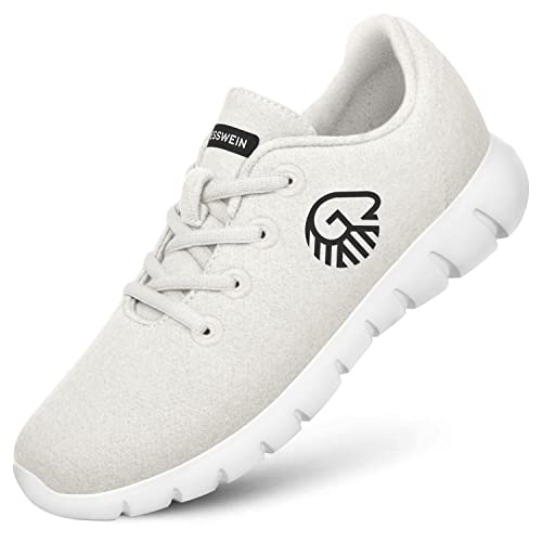 GIESSWEIN Merino Runners Men atmungsaktiv - Herren Sneaker für gesunden Gang - Bequeme leichte Arbeitsschuhe, ideal für Pflegeberufe - Freizeitschuhe