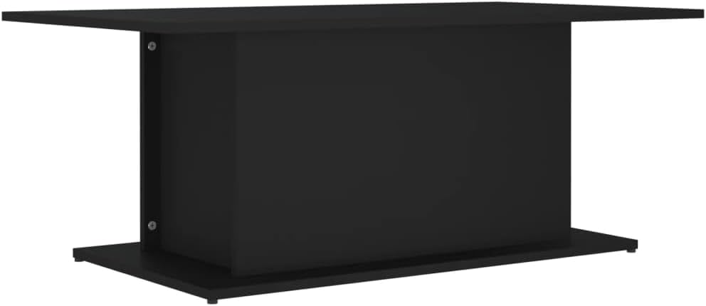 vidaXL - Sleek Black Engineered Wood Coffee Table | Sturdy & Durable Construction | Rectangular Design | Easy Assembly Required | Functional for Food, Drinks & Decor