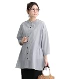 [ニッセン] マタニティTシャツ・カットソー レディース 【マタニティウェア・授乳服】 ７分袖サイドギャザーブラウス（産前・産後） ネイビーストライプ マタニティL