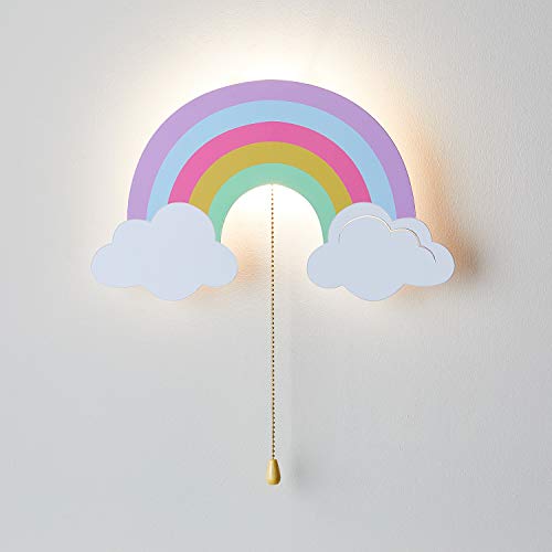 Image of Lights4fun, Inc. Rainbow & Cloud Battery Operated LED Bedroom Wall Night Light