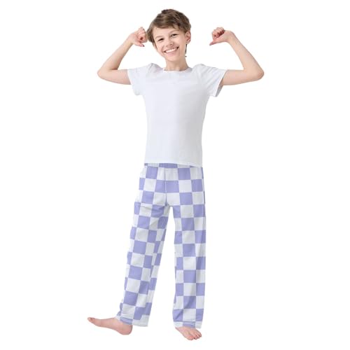 Purple Checkerboard Pajama Pants Long Sleep Pant Soft PJ Bottoms Sleepwear2
