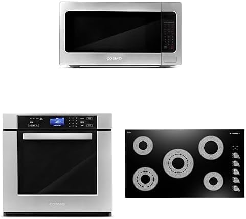 Cosmo 3-Piece 36" Electric Cooktop 24.4" Countertop Microwave 30" Electric Wall Oven