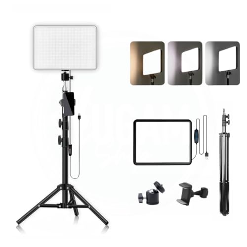 Image of 11 inch USB LED Camera Soft Panel Light | Photography Lighting Kit for Recording | YouTube, Makeup, Live Streaming, Video Recording with Tripod Stand & Phone Holder (USB Camera Light)