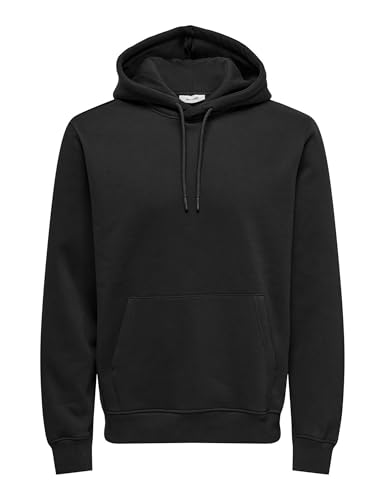 Only & Sons Mens Onsconnor Reg Hoodie Noos Sweatshirt, Black, L UK