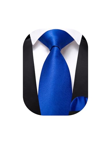 Image of Barry.Wang Boys Ties Pre-Tied Satin Solid Color Kids Tie Pocket Square Set Adjustable Formal Necktie Graduation School