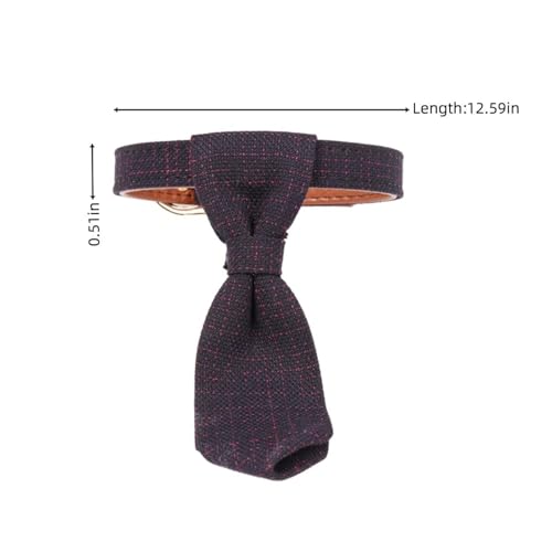 Collar para perro con corbata ajustable a cuadros miniatura 7