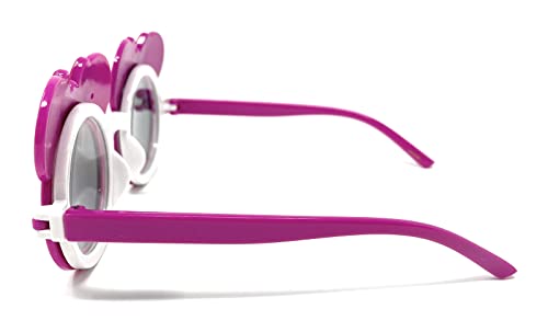 WebDeals – Óculos de sol infantil com orelha de rato redondo, Laços amarelos/vermelhos, Small