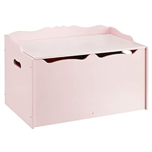Amazon Basics Wooden Toy Box, Pink, 76.2 x 40.64 x 46.99 cm