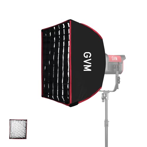 Image of GVM Portable Square Softbox 40 * 40cm with Grid Diffuser Fast-Setup Bowens Mount Softbox Compact Photography Lighting Softbox for Photography Shooting Continuous Light Monolight Strobe Flash