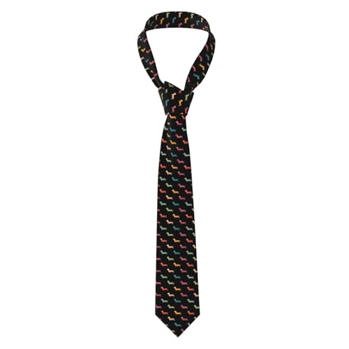 NImongt Cravate mignonne avec imprimé teckel pour homme - Accessoire polyvalent pour les affaires, les mariages, les fêtes, le quotidien