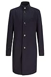 Corte ajustado. Boss Shanty3 Slim Fit - Abrigo de mezcla de lana virgen con cachemira azul oscuro 3 años