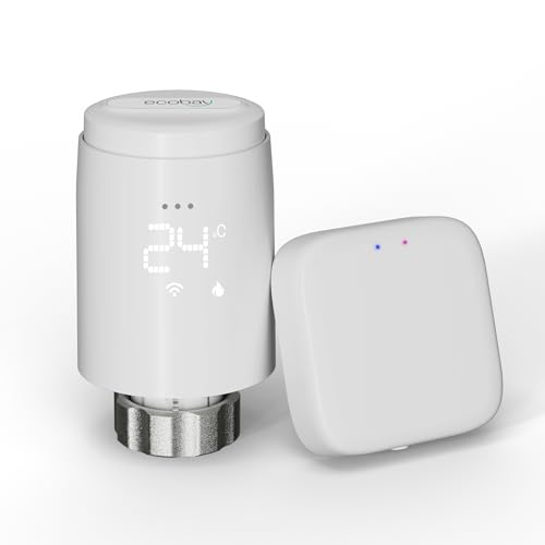 Smart Radiator Thermostat with Gateway, Zigbee TRV Starter Kit, Wireless Thermostatic Radiator Valve, Tuya APP & Voice Control (Alexa, Google Assistant), Energy Saving