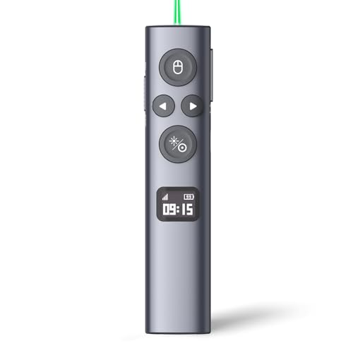 Norwii N95s BLE Präsentations-Fernbedienung mit digitalem Zeiger für PowerPoint-Präsentationen auf TV/Projektionsflächen, drahtlose Presenter-Fernbedienung mit Countdown-Timer (Grün - USB-AC) Norwii N95s BLE Präsentations-Fernbedienung mit digitalem Zeiger für PowerPoint-Präsentationen auf TV/Projektionsflächen, drahtlose Presenter-Fernbedienung mit Countdown-Timer (Grün - USB-AC)