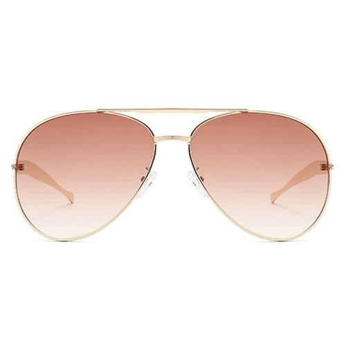 willochra Oversized Pilot Sunglasses Women Vintage Metal Frame Oval Shades Eyewear For Men Double Beam Sunglass UV4002