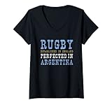 Damen Rugby Perfected In Argentinien Rugby T-Shirt mit V-Ausschnitt