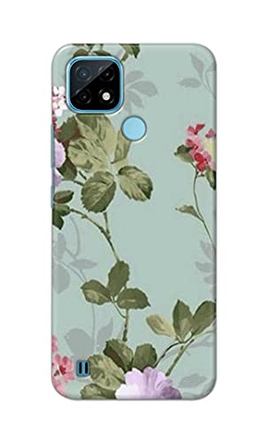 Image of Printed Hard Back Cover Case for Realme C21 Back Cover (Floral Painting) -1302