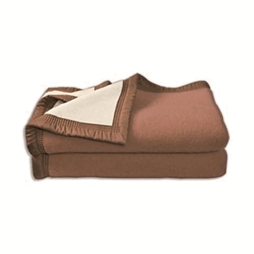 POYET MOTTE Couverture Laine Chamois/Blanchi 220 x 240 cm - Gamme Aubisque - Made in France