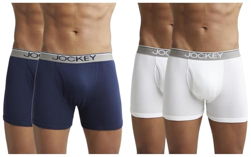 Image of Jockey 8009 Men's Super Combed Cotton Rib Solid Boxer Brief with Ultrasoft Waistband (Pack of 2)