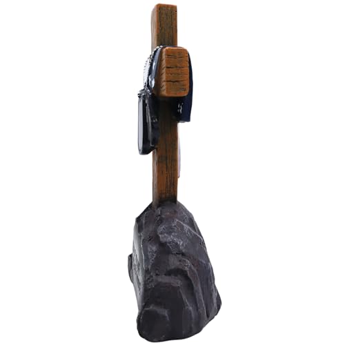Estatua Cruz Militar con Bandera Americana y Placas miniatura 5