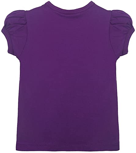 Image of Lilax Girls Short Puff Sleeve Cotton T-Shirt, Toddler & Little Girls Top | 95% Cotton Puff Sleeve Tee; Crewneck, Short Sleeve; Toddler & Girls Sizes 2T-12; for School, Play & Everyday; Machine Wash