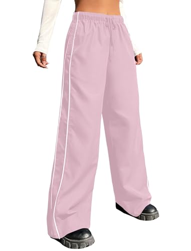 Image of EXARUS Girls Parachute Pants Cargo Hip Hop Wide Leg Baggy Y2K Teen