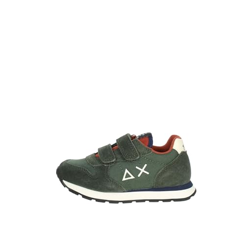 Sneakers Bambino SUN68 basket garçon basse en toile et daim bleu