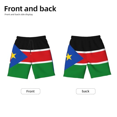 Flag of South Sudan Youth Beach Pants, Soft and Breathable, with Drawstring Waist, Suitable for Sports and Leisure.2
