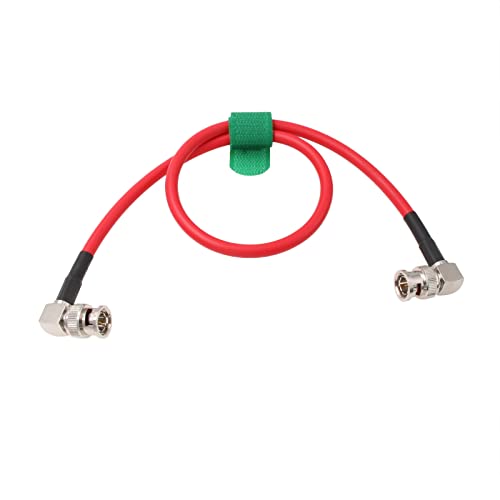 HangTon 12G 6G HD SDI Raw 4K 60fps Video Cable Right Angle to Right Angle BNC Canare LV-61S 75 ohm Coaxial Shielded for Sony FS7 FX9 FX6 Alexa DSMC2 Camera Blackmagic SmallHD Atomos Monitor (1m