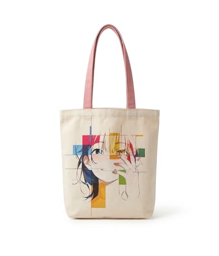 Image of Canvas Tote Bag with Zipper for Women| Inside Pocket | Cotton College Shoulder Bag | Stylish Travel Sling & Handbag for Daily Use | Cotton Canvas Fabric