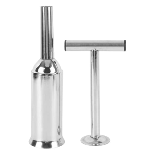 Stainless Steel Sausage Stuffer Tool, Manual Meat Filling Funnel for Xmas Household Use by Pressing, Make Freshness Sausages Easily at Home (L 23.6 X 13 X 2.8in)