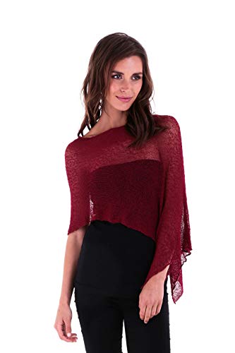 Image of SHU-SHI Womens Sheer Knit Poncho Shrug Lightweight Cover Up One Size Fits Most