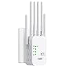 Amplificador Señal WiFi 1200M Repetidor WiFi Largo Alcance 5G y 2.4G Doble Banda WiFi Extender con 6 Antenas de Alta Ganancia, Puerto LAN, Extensor de WiFi para casa y Oficina,Fácil de Instalar