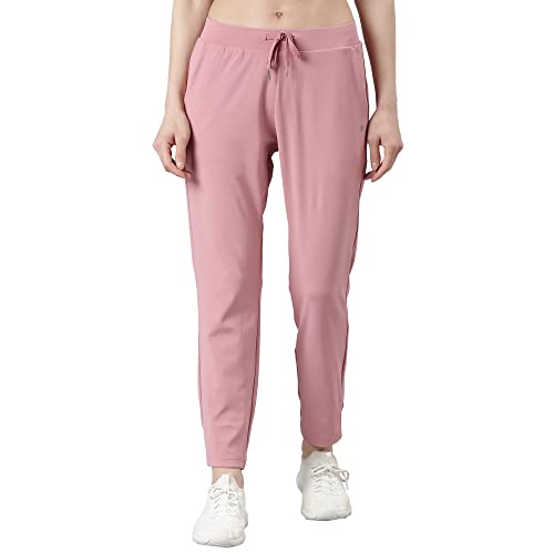 Image of Enamor Mid Rise 7 /8th Length Drawstring Closure Travel Pants for Women - Relaxed Fit, Quick Dry, Antimicrobial - E068