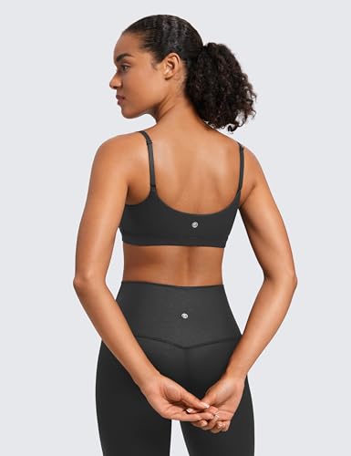 Image of CRZ YOGA Butterluxe Scoop Neck Sports Bras | Light Support, Removable Pads, Yoga, Extremely Soft, U Back, Adjustable Spaghetti Straps, for Women