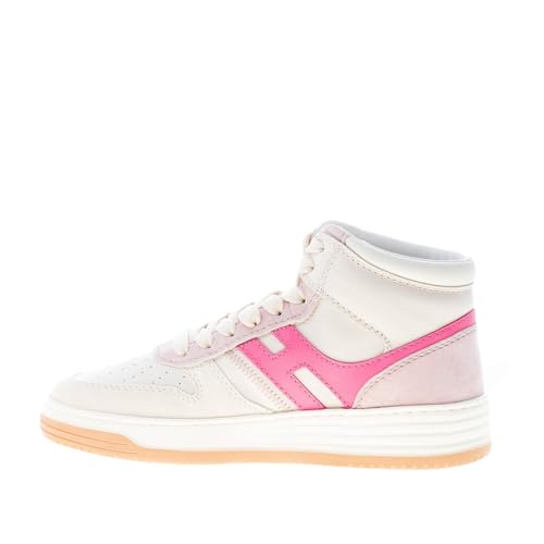 Prezzo di listino Euro: 450 Hogan Donna H630 Sneaker Alta in Pelle e camoscio Bianco e Rosa Color Bianco Size 36