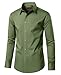 Lion Nardo Green Button Down Shirt Men Dress Shirts Cotton Long Sleeve Wrinkle Free Button Down Shirts Formal Business Casual Shirt Regular Fit