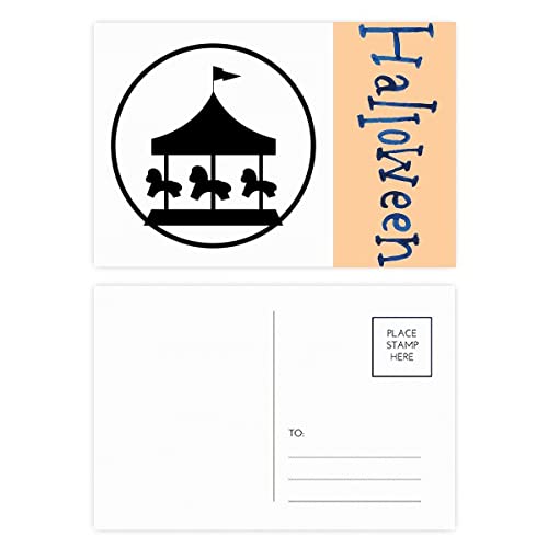 Cartes postales d'Halloween carrousel lot de 20 cartonnées rigides à bord noir