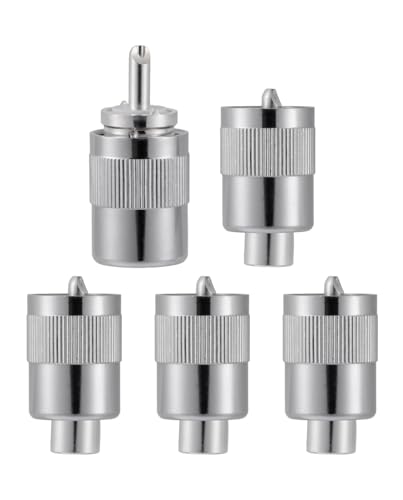 Vecys 5PCS PL259 UHF Male Connectors 50 Ohm PL259 Male Plug Crimp RF Coax Connector Adapter for RG58 VLMR195 RG142 RG400 Low Loss Coax Cable - Image 3