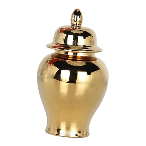Colcolo Jarrón de cerámica, Tarro de Jengibre de, decoración de exhibición, Adornos artesanales, Tarro de, Tarro de Almacenamiento de té para, Oro